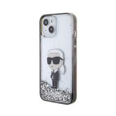 Karl Lagerfeld Karl Lagerfeld Liquid Glitter Iconic - ohišje za iPhone 15 (prozorno)