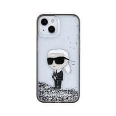 Karl Lagerfeld Karl Lagerfeld Liquid Glitter Iconic - ohišje za iPhone 15 (prozorno)