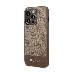 Guess Guess 4G Bottom Stripe Metal Logo Collection - Ohišje za iPhone 14 Pro (rjavo)