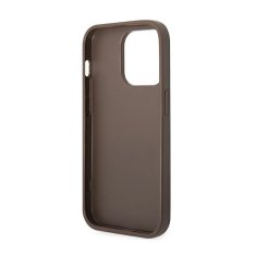 Guess Guess 4G Bottom Stripe Metal Logo Collection - Ohišje za iPhone 14 Pro (rjavo)