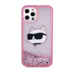 Karl Lagerfeld Karl Lagerfeld Liquid Glitter NFT Choupette Head - ohišje za iPhone 12 / iPhone 12 Pro (roza)