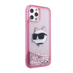 Karl Lagerfeld Karl Lagerfeld Liquid Glitter NFT Choupette Head - ohišje za iPhone 12 / iPhone 12 Pro (roza)