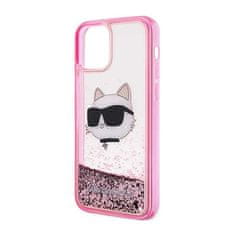 Karl Lagerfeld Karl Lagerfeld Liquid Glitter NFT Choupette Head - ohišje za iPhone 12 / iPhone 12 Pro (roza)