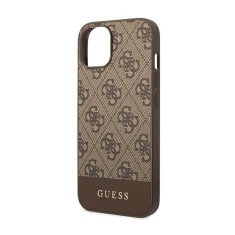 Guess Guess 4G Bottom Stripe Metal Logo Collection - Ohišje za iPhone 14 (rjavo)