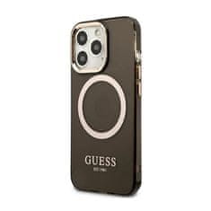 Guess Ohišje Guess Gold Outline Translucent MagSafe - iPhone 13 Pro Max (črno)