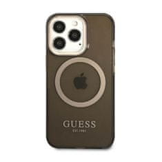 Guess Ohišje Guess Gold Outline Translucent MagSafe - iPhone 13 Pro Max (črno)