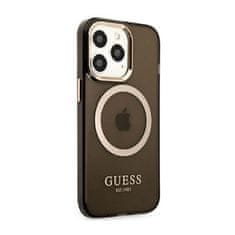 Guess Ohišje Guess Gold Outline Translucent MagSafe - iPhone 13 Pro Max (črno)