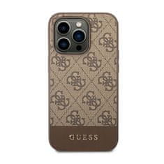 Guess Guess 4G Bottom Stripe Metal Logo Collection - Ohišje za iPhone 14 Pro Max (rjavo)