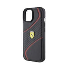 Ferrari Kovinski logotip Ferrari Twist - ohišje za iPhone 15 (črno)