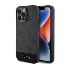 Guess Guess 4G Bottom Stripe Metal Logo Collection - Ohišje za iPhone 15 Pro Max (sivo)