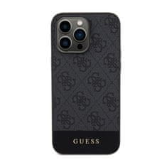 Guess Guess 4G Bottom Stripe Metal Logo Collection - Ohišje za iPhone 15 Pro Max (sivo)