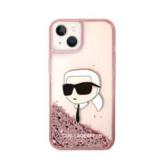 Karl Lagerfeld Karl Lagerfeld Liquid Glitter NFT Karl's Head - etui za iPhone 14 Plus (roza)