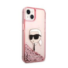 Karl Lagerfeld Karl Lagerfeld Liquid Glitter NFT Karl's Head - etui za iPhone 14 Plus (roza)