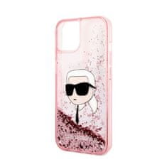 Karl Lagerfeld Karl Lagerfeld Liquid Glitter NFT Karl's Head - etui za iPhone 14 Plus (roza)