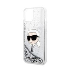 Karl Lagerfeld Karl Lagerfeld Liquid Glitter NFT Karl's Head - ohišje za iPhone 14 Plus (srebrno)