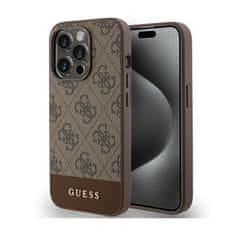 Guess Guess 4G Bottom Stripe Metal Logo Collection - Ohišje za iPhone 15 Pro Max (rjavo)