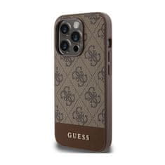 Guess Guess 4G Bottom Stripe Metal Logo Collection - Ohišje za iPhone 15 Pro Max (rjavo)