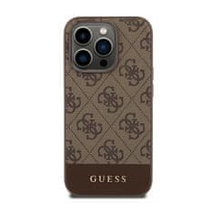 Guess Guess 4G Bottom Stripe Metal Logo Collection - Ohišje za iPhone 15 Pro Max (rjavo)