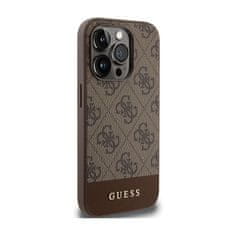 Guess Guess 4G Bottom Stripe Metal Logo Collection - Ohišje za iPhone 15 Pro Max (rjavo)