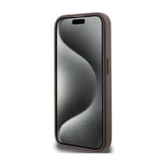 Guess Guess 4G Bottom Stripe Metal Logo Collection - Ohišje za iPhone 15 Pro Max (rjavo)