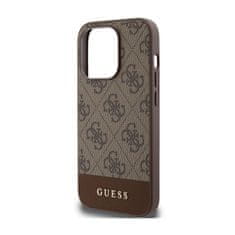 Guess Guess 4G Bottom Stripe Metal Logo Collection - Ohišje za iPhone 15 Pro Max (rjavo)