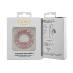 Guess Guess MagSafe Ring Stand Rhinestone - Magnetno držalo za telefon s funkcijo stojala (roza)