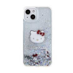 HELLO KITTY Hello Kitty Liquid Glitter Charms Kitty Head - ohišje za iPhone 14 (srebrno)