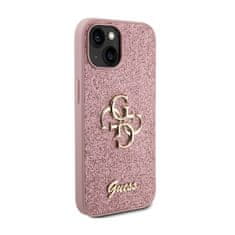 Guess Guess Glitter Script Big 4G - Ohišje za iPhone 15 Plus (roza)