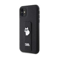 Karl Lagerfeld Karl Lagerfeld Gripstand Saffiano Choupette Pins - Ohišje za iPhone 11 (črno)