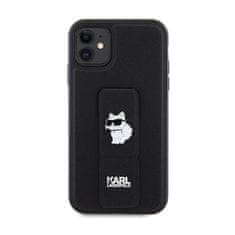 Karl Lagerfeld Karl Lagerfeld Gripstand Saffiano Choupette Pins - Ohišje za iPhone 11 (črno)