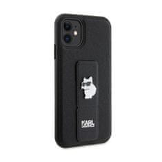 Karl Lagerfeld Karl Lagerfeld Gripstand Saffiano Choupette Pins - Ohišje za iPhone 11 (črno)