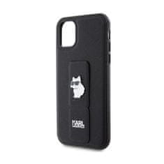 Karl Lagerfeld Karl Lagerfeld Gripstand Saffiano Choupette Pins - Ohišje za iPhone 11 (črno)