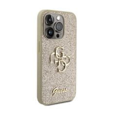 Guess Ohišje Guess Glitter Script Big 4G - iPhone 15 Pro Max (zlato)