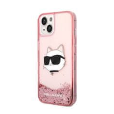 Karl Lagerfeld Karl Lagerfeld Liquid Glitter NFT Choupette Head - ovitek za iPhone 14 Plus (roza)