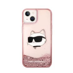 Karl Lagerfeld Karl Lagerfeld Liquid Glitter NFT Choupette Head - ovitek za iPhone 14 Plus (roza)