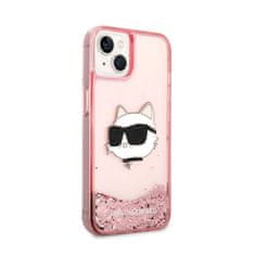 Karl Lagerfeld Karl Lagerfeld Liquid Glitter NFT Choupette Head - ovitek za iPhone 14 Plus (roza)