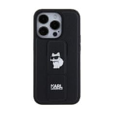 Karl Lagerfeld Karl Lagerfeld Gripstand Saffiano Choupette Pins - Ohišje za iPhone 14 Pro (črno)