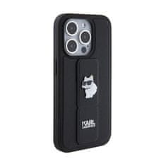 Karl Lagerfeld Karl Lagerfeld Gripstand Saffiano Choupette Pins - Ohišje za iPhone 14 Pro (črno)