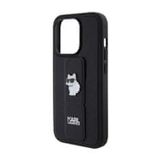 Karl Lagerfeld Karl Lagerfeld Gripstand Saffiano Choupette Pins - Ohišje za iPhone 14 Pro (črno)