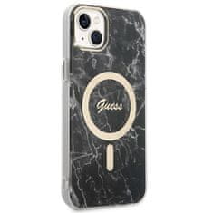 Guess Guess Bundle Pack MagSafe IML Marble - MagSafe etui za iPhone 14 Plus + komplet polnilnika (črna/zlata)