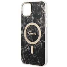 Guess Guess Bundle Pack MagSafe IML Marble - MagSafe etui za iPhone 14 Plus + komplet polnilnika (črna/zlata)