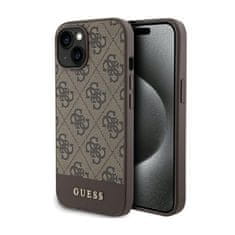 Guess Guess 4G Bottom Stripe Metal Logo Collection - Ohišje za iPhone 15 (rjavo)