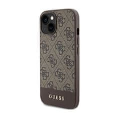 Guess Guess 4G Bottom Stripe Metal Logo Collection - Ohišje za iPhone 15 (rjavo)