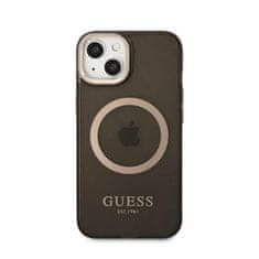 Guess Ohišje Guess Gold Outline Translucent MagSafe - iPhone 13 (črno)