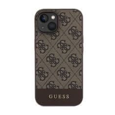 Guess Guess 4G Bottom Stripe Metal Logo Collection - Ohišje za iPhone 15 (rjavo)