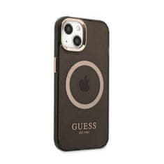 Guess Ohišje Guess Gold Outline Translucent MagSafe - iPhone 13 (črno)