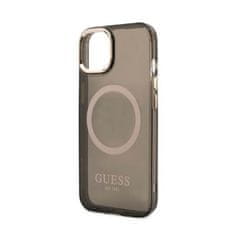 Guess Ohišje Guess Gold Outline Translucent MagSafe - iPhone 13 (črno)