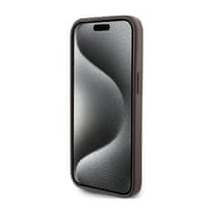 Guess Guess 4G Bottom Stripe Metal Logo Collection - Ohišje za iPhone 15 (rjavo)