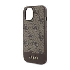 Guess Guess 4G Bottom Stripe Metal Logo Collection - Ohišje za iPhone 15 (rjavo)