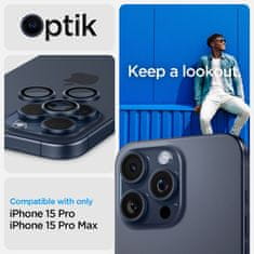 Spigen Spigen Optik.TR EZ Fit Camera Lens Protector 2-Pack - zaščitno steklo za objektiv za iPhone 15 Pro / 15 Pro Max / iPhone 14 Pro / 14 Pro Max (2 kosa) (Blue Titani